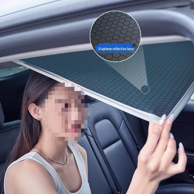 Tesla Model Y & 3 Sunroof Graphene Sunshade - New Version