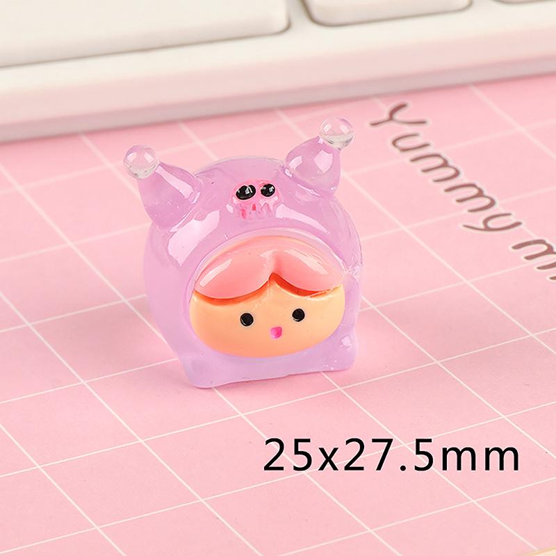 Cartoon Luminous Duck Resin Cabochon Miniature Dollhouse Accessories Diy Scrapbook Craft Christmas Decorations For Home