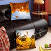 Red Maple Leaf Pillow Case Fashion Square Pillowcase Bedroom Sofa Room Ins Decoration Leisure