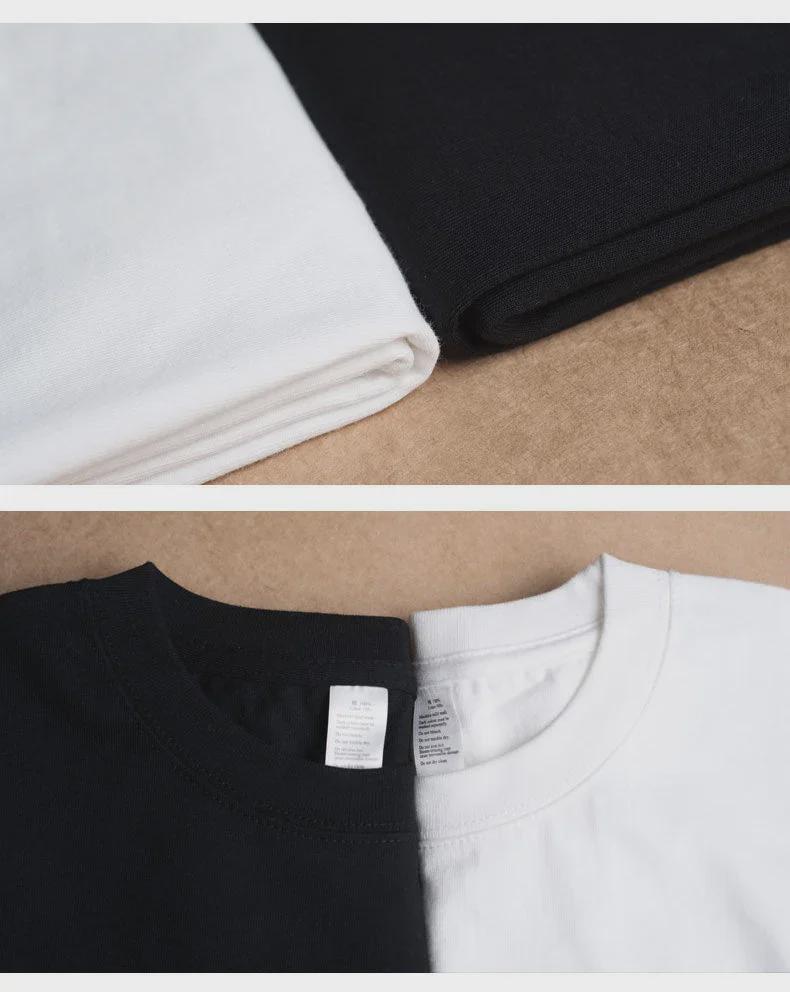 T-shirt à manches courtes en coton épais pour femme, couleur unie