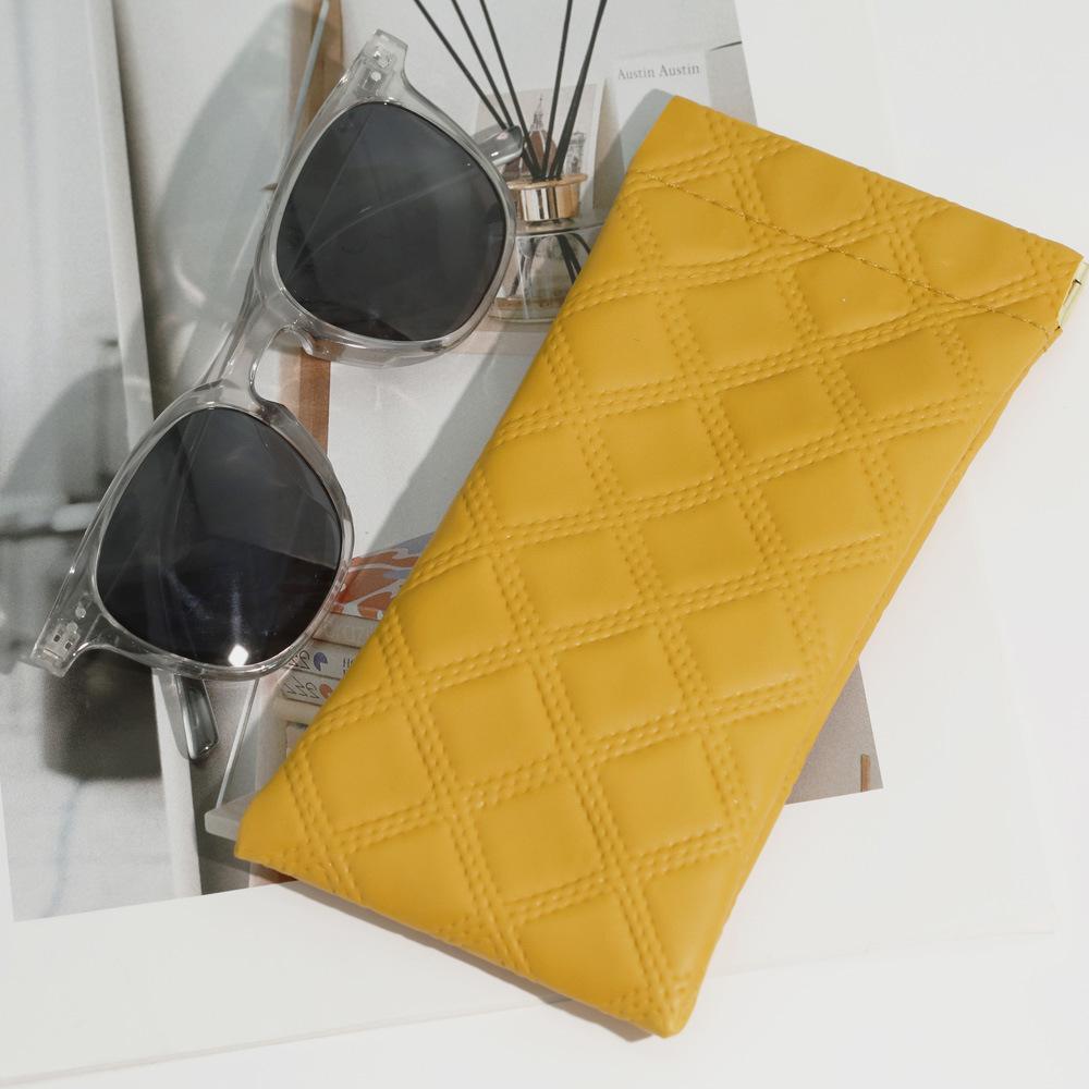 Borsa Portafogli Diamantata in Ecopelle PU Chiusura Automatica Copertura Protettiva per Occhiali Custodia per Occhiali Organizzatore Impermeabile per Pennelli da Trucco
