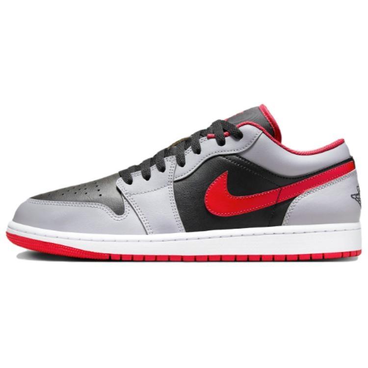 Air Jordan 1 Low Black Light Smoke Grey Gym Red Men s 553558-060 EU 45.5
