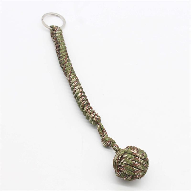 Monkey Fist Paracord Keychain: 7-Core Self-Defense Ball Keyring Accessory