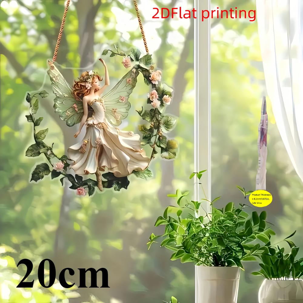 

2D плоский богемный рождественский венок, подвеска с волшебной подсветкой, изысканный дизайн с цветами и феями, праздничное украшение для домашнего садоводства, идеальный подарок