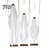 Hanging Ghost Decor Swinging Halloween Decoration, LED Light Up Large Spooky Tree with Remote Control for Outside Garden Yard Porch Tree, Front