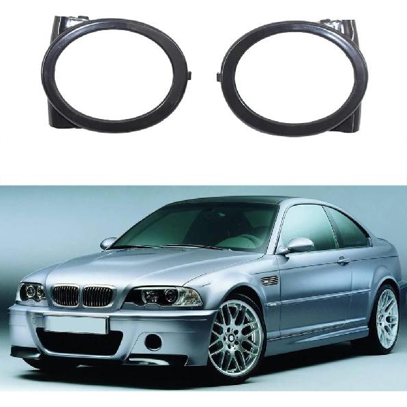 

Car Front Bumper Left Right Side Foglight Grille Lamp Cover, Fog Light Lamps Ring Cover Trims, Compatible with BMW M3 E46 2000-2006