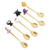 2026 Best!! Halloween Elements Spoon Dessert Scooping Golden Resin Material 6Pcs For Family Dining