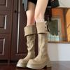 Thick leg boots boots 2025 new thick-soled fat mm enlarged tube circumference high tube over knee boots winter velvet large size