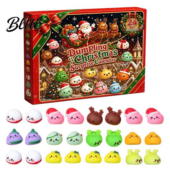 Sensory Relief Gifts for Classmates 2026 Christmas Dumplings Advent Calendar with 24 Mini Bun Squeeze Party Supplies Students Toys Festive Countdown