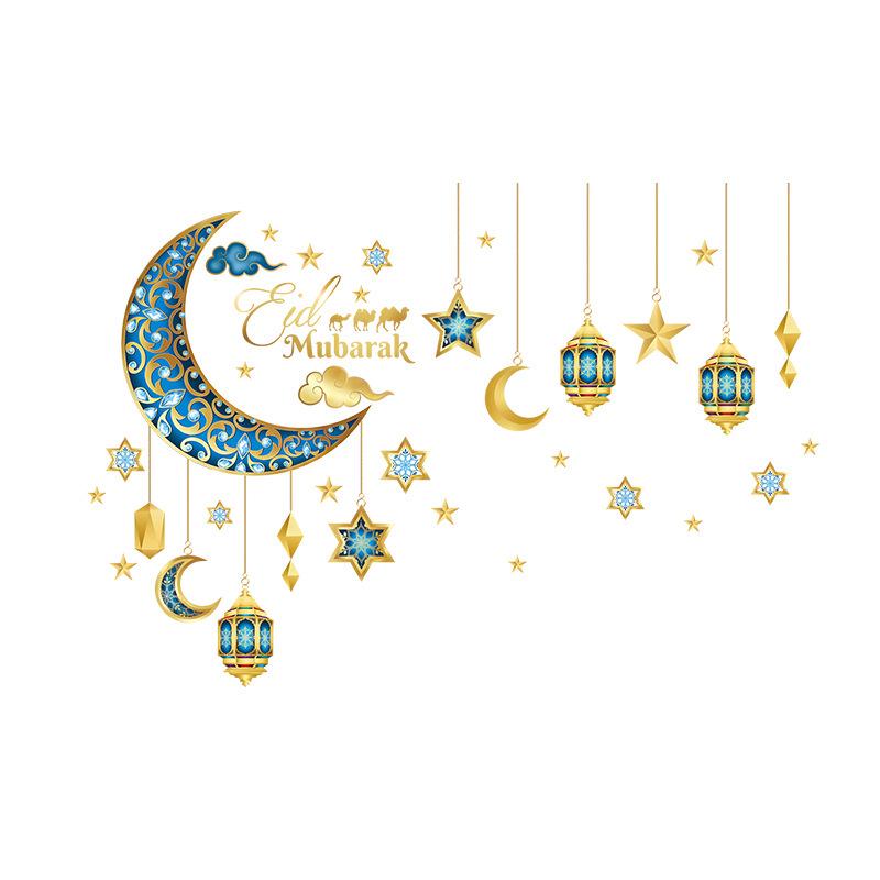 3D Star & Moon Wall Stickers - Self-Adhesive Festival Decorations for Living Room & Bedroom