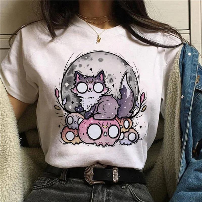 Animals Printing T-Shirt Top Basic Tees Women'S Shirt Short Sleeve Neck Fashion Casual Sport Clothes Harajuku Style High Quality