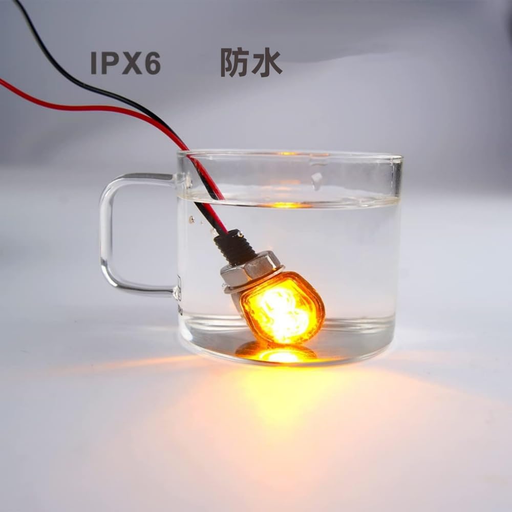 Motorcycle Turn Signal, LED, Ultra Small, Set of 2, High Visibility, Ultra Brightness, Waterproof,