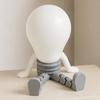 Translucent Bulb Night Light 3D Printed Articulated LED Glow-in-the-Dark Action Figure, Posable Head with Cute Mini Desk Lamp Movable Joints, Creative