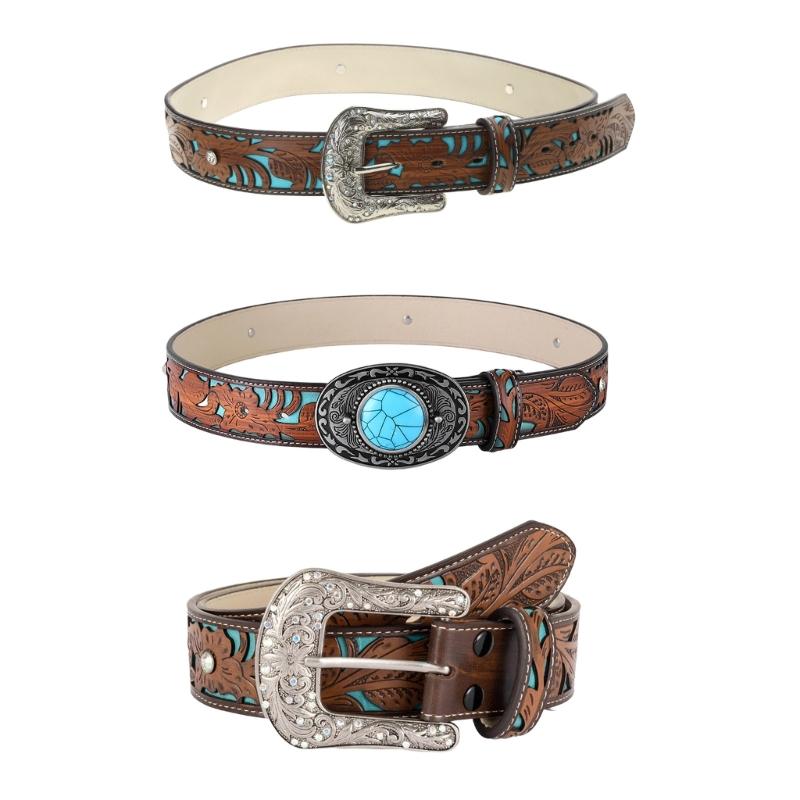 Cowboy Belts For Men Western Vintage Western Belt Turquoise Belt Buckle Belt