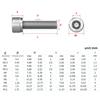 M6 M8 M10 304 Stainless Steel Extended Hexagon Socket Screw Cup Head Full Tooth Cylindrical Head Bolt Length 50mm-200mm
