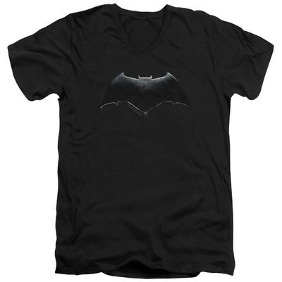 Justice League Film Logo di Batman Maglietta da Uomo Slim Fit Scollo a V Nera