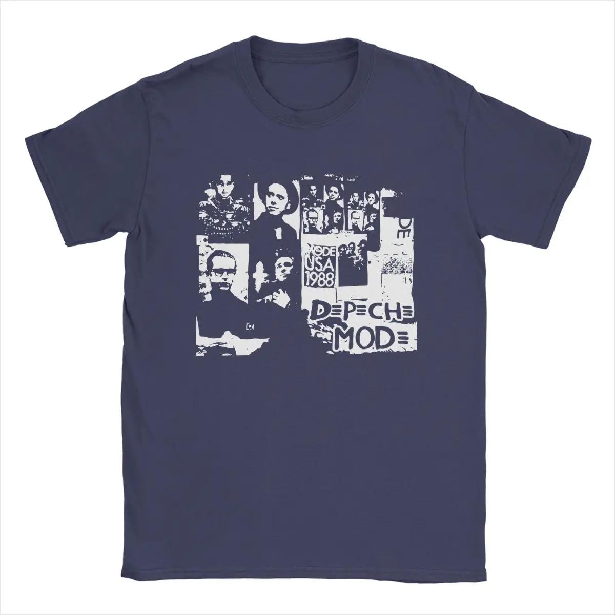 The best product for you Leuke Depeches Cool Modes T-shirts voor Heren Ronde Hals Puur Katoen T-shirts Korte Mouw T-shirt Bedrukte Kleding L marineblauwe kleur