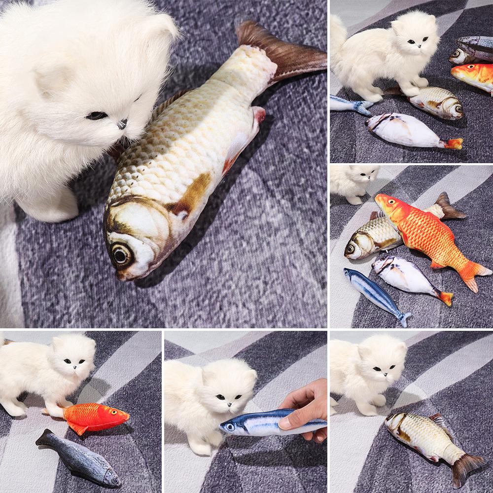 Realistic Chew  Mint Catnip Simulation Fish Shape Kitten Playing Pet Interactive Cat Play