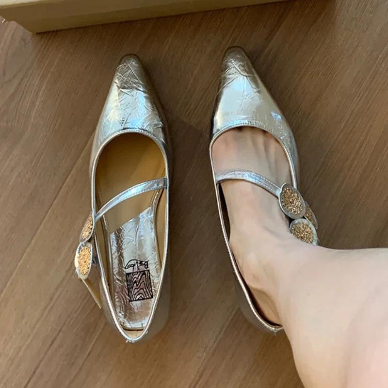 Fashion Luxury Women Heels Shoes Designer Pointed Toe Heeled Sandals Shallow Summer Elegant 2025 Party Shoes Dress New Mujer De Zapatos