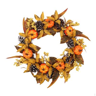 Fall Wreath for Front Door, Autumn Wall Hanging Ornament Decorations, Festival Indoor
