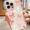 Pink & White Bow Transparent Anti-Fall Case for iPhone 14/15/16/17 Series Pro Max