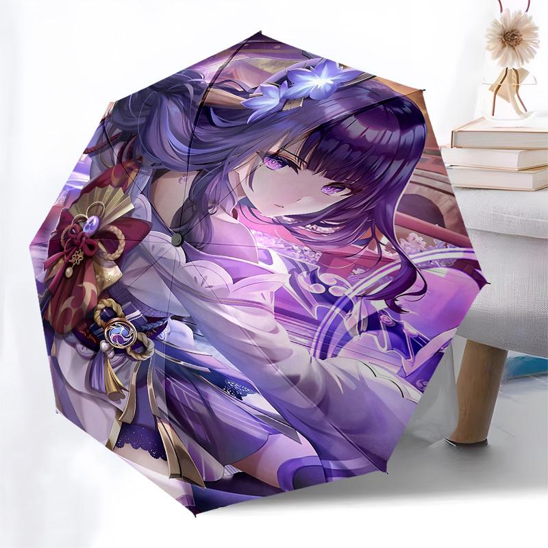 Purple, Traditional Automatic Opening and Closing, 8 rib Structure Portable Umbrella, Suitable for Men and Women in All Seasons  Perfect Gif