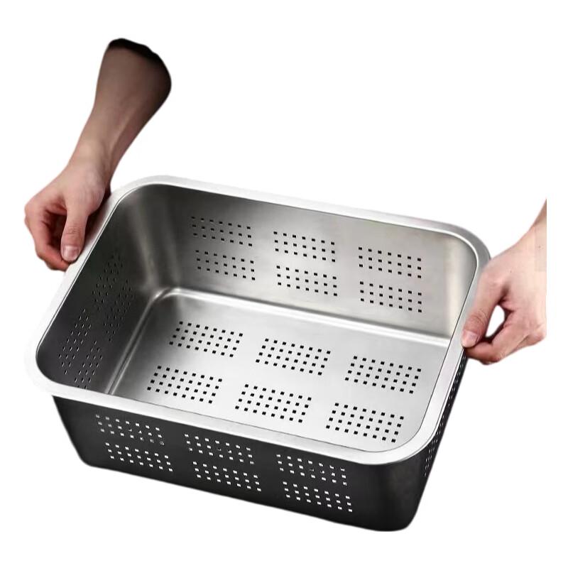 ShengJia 201 Stainless Steel Perforated Steamer Tray with Lid