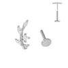 ASTM F136 G23 Titanium Leaf Branch Push In Threadless Labret Piercing 16/18/20G Earring Stud Cartilage Body Jewelry