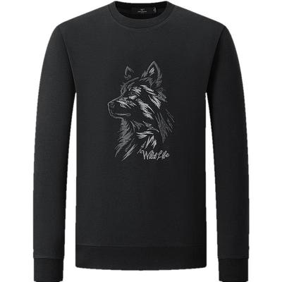 Men's Wolf Head Print Anti-bacterial Sweatshirt