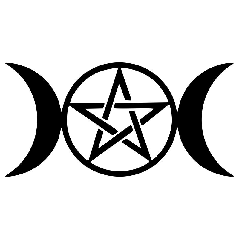 20x10 cm Car Stickers Vinyl Decal Triple Moon Goddess Wicca Pentacle Motorcycle Decorative Accessories