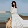 Elle Hollow Out Lace Design Short Sleeve Shirt Women shirts White EC50826