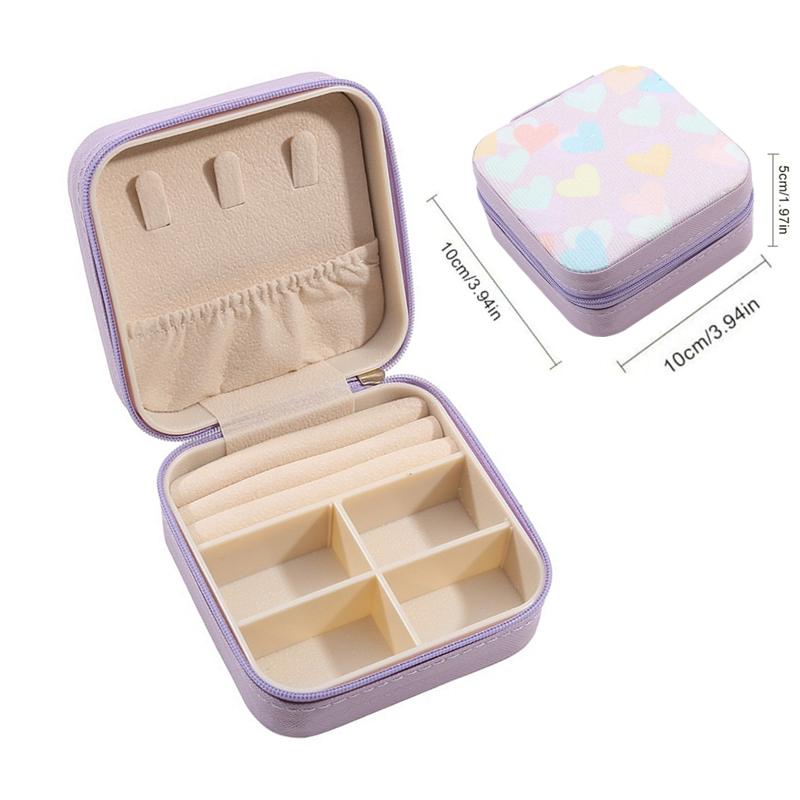 

Jewelry Storage Box Portable Travel Jewelry Bag Earrings Necklace Storage Case for Women Ring Organizer PU Leather Display Case