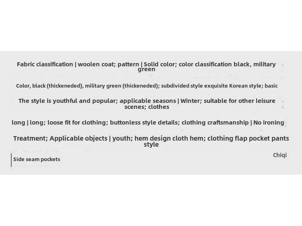 Pánský dlouhý vlněný kabát proti větru v korejském stylu