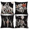 Halloween Pumpkin Skeleton Pillow Festival Home Party Decoration Living Room Sofa Cushion Bedroom Bedside Pillow Cover