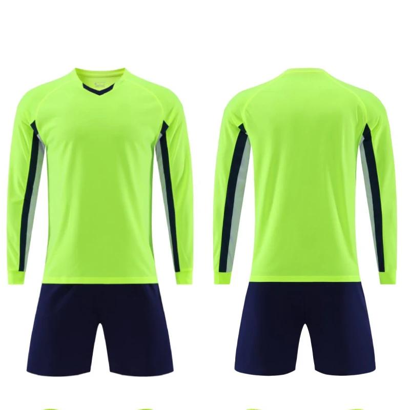 Men Kid Long Sleeve Football Jersey Set New Season Team Soccer Training Match Sports Uniform Suit for Children