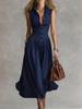 Spring 2026 French Style Elegant Slimming Lapel Multi-Button Long Dress for Women