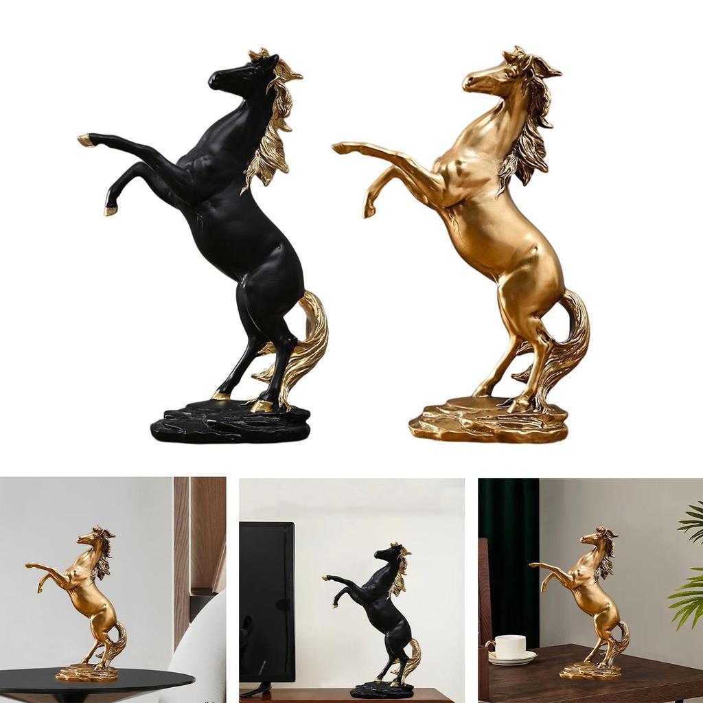 Modern Horse Statue Figurines Model Artwork Collectable Simulation Animal Fengshui for Home Desk Collectible Wine Cabinet Decor
