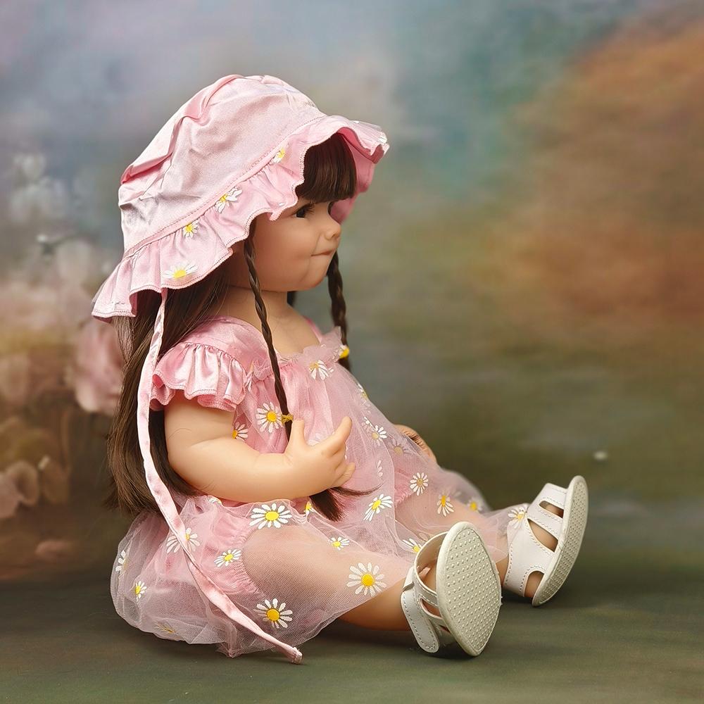 55cm Beautiful Soft Silicone Reborn Baby Realistic Mini Baby Reborn Child Bebe Reborn Toys for Girl Toddler Birthday Gift