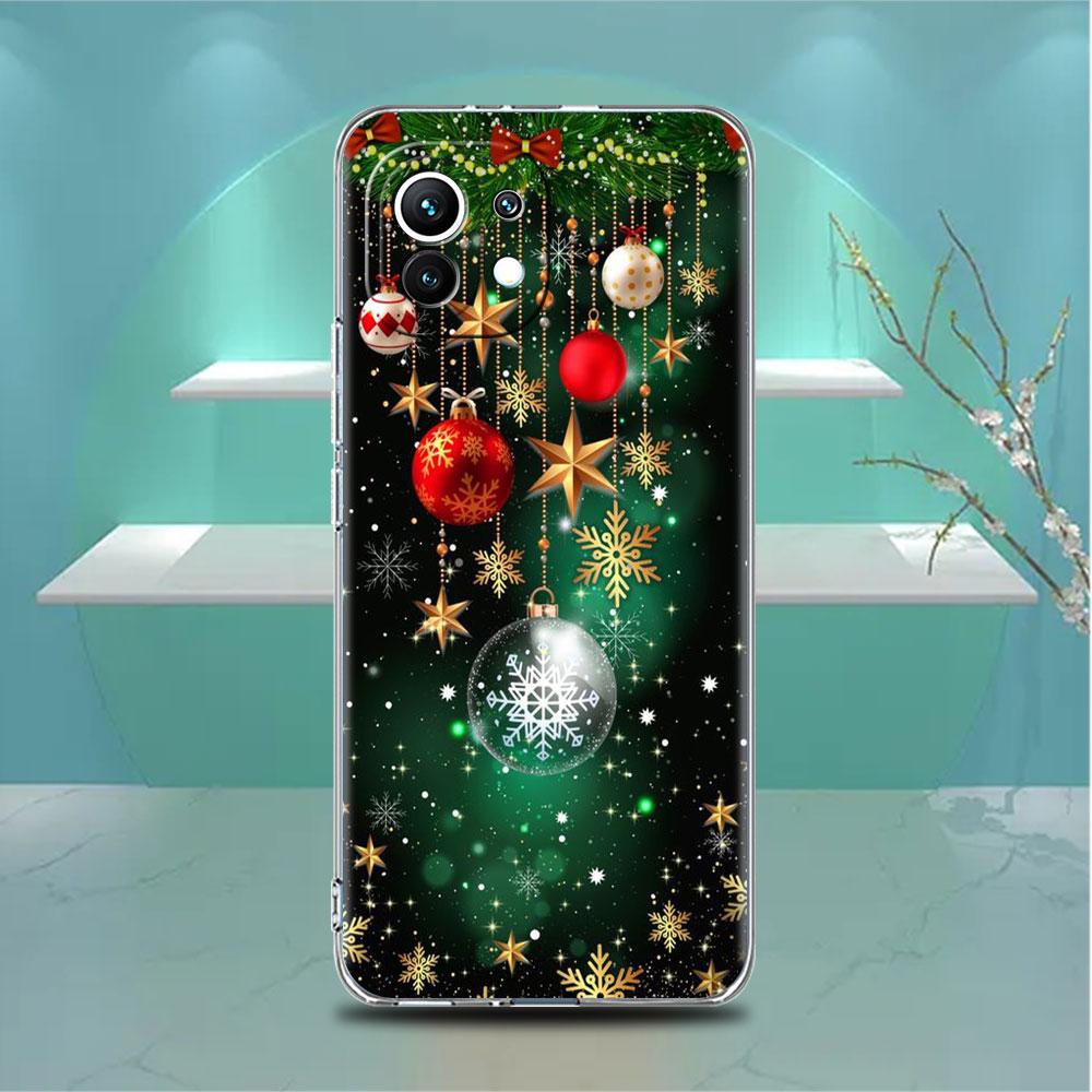 

Снежный Рождественский прозрачный чехол для Xiaomi Mi Poco X3 NFC M3 Pro F3 F1 11 Lite 12 Note 10 11T 9T Прозрачный чехол для телефона Xiaomi Mi 11 Lite