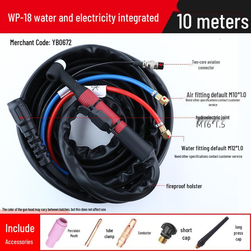 WP-18/26 Water-Cooled Argon Arc Welding Gun Set with Cable & Earth Handle