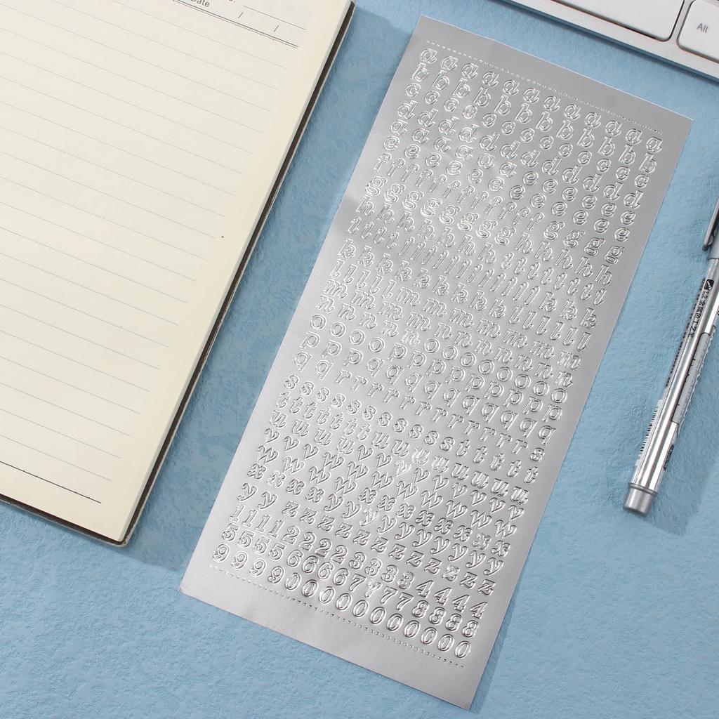 Letter Number Letter Stickers for DIY Idol Card Album Bronzing Gold Silver Scrapbooking Diary Sticker Korean Stationery 1Sheet