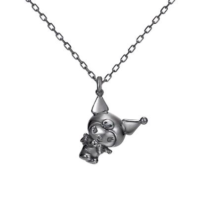 Sanrio My Melody Kuromi Goods Colier My Melody Kuromi Colier Cadou de argint [U-Treasure] (Acoperire neagră) NSaMM-104-SV-BP pentru femei