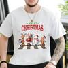 Santa Claus and Reindeer Road Merry Christmas Mens T-shirt Funny Tops Summer T-shirt for Men Casual O-Neck Tee Shirts Streetwear