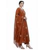 Women Embroidery Solid Anarkali Kurta and Pant Set with Dupatta Set