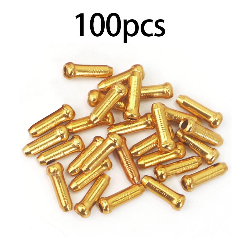 100PCS Bike Shift Brake Cable End Caps MTB Road Bike Shift Brake Inner Cable End Cap Aluminum Alloy End Cap Derailleur Wire Tips