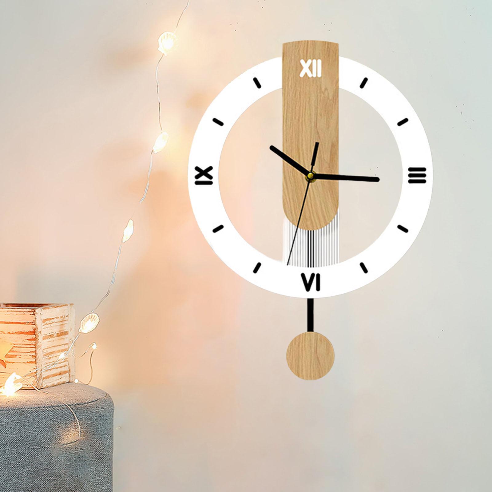 

Wall Clock Easy to Read Silent Acrylic Ornament Hanging Clock Wall Decoration for Farmhouse Bedroom Classroom Living Room School чорний