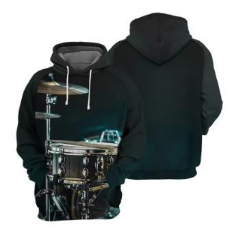 Fashion Women's T-Shirt Piano Guitar Graphics 3D Printed Hoodie Fall Men's Hoodie Casual Oversized Pullover