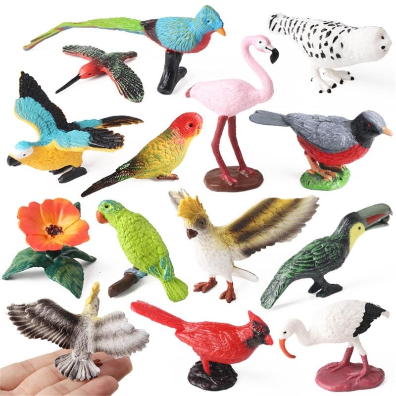 Realistic Bird Static Model Solid Figure Toy Animal Figurine Statue Fowl Figure Set Kids Collectible Toy Cake Toppers