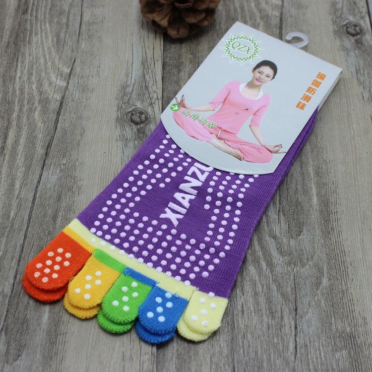 Non-Slip Yoga Socks Five-Finger Socks, Women'S Color Medium Tube Five-Toe Socks