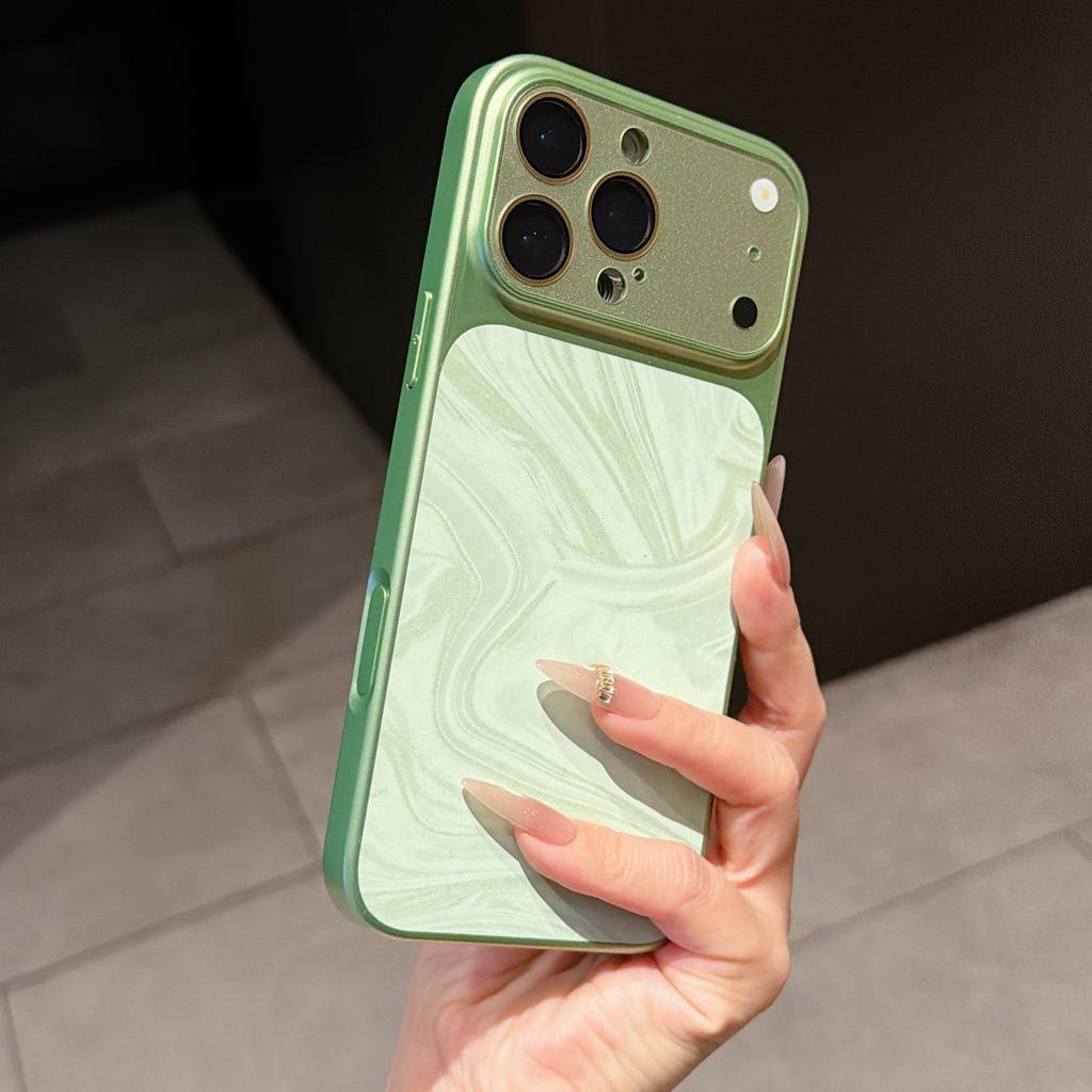 Applicable to iPhone17Promax second change mobile phone case water wave leather pattern AG electroplating matte Apple 16 all-inclusive